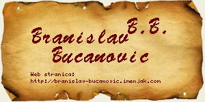 Branislav Bučanović vizit kartica
